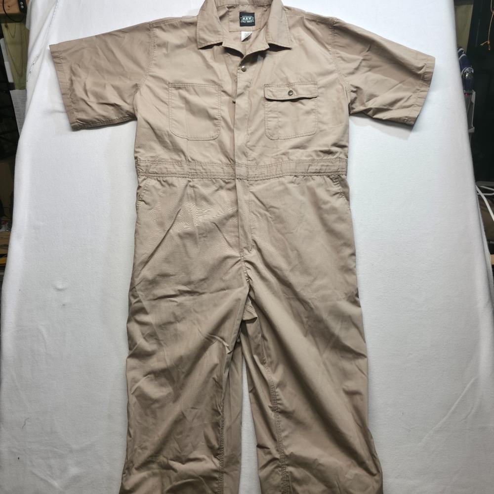 Key Men's Tan Short Sleeve Coveralls Size 2XLT